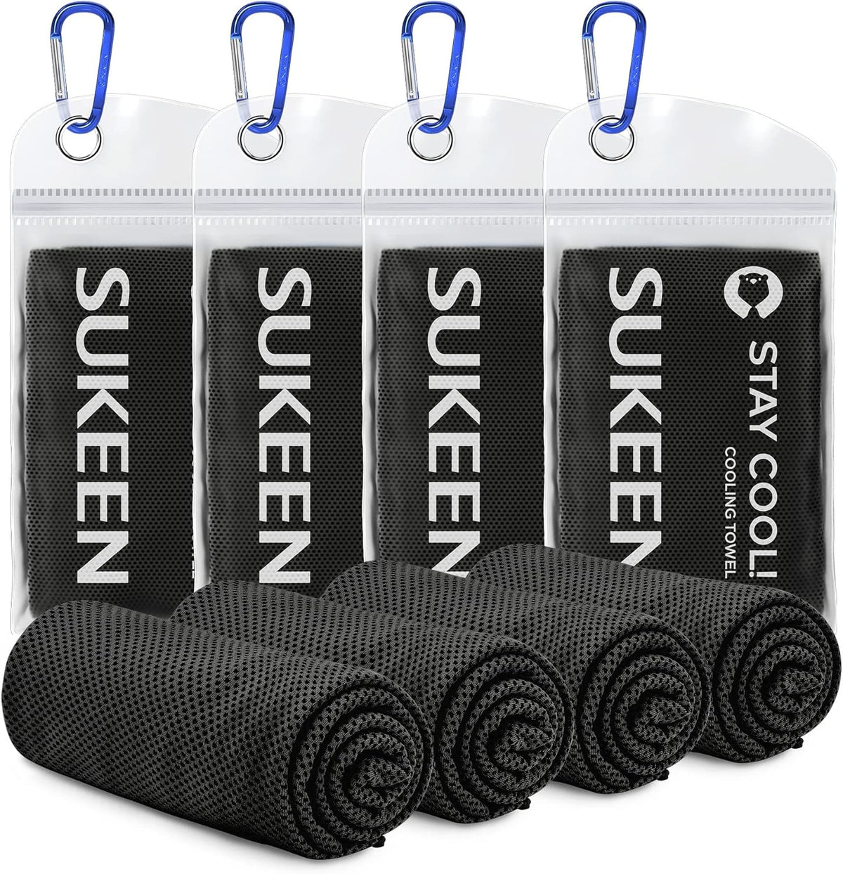 4 Pack Cooling Towels (40"x12") for Neck and Face Instant Cooling