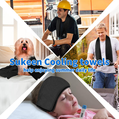 4 Pack Cooling Towels (40"x12") for Neck and Face Instant Cooling