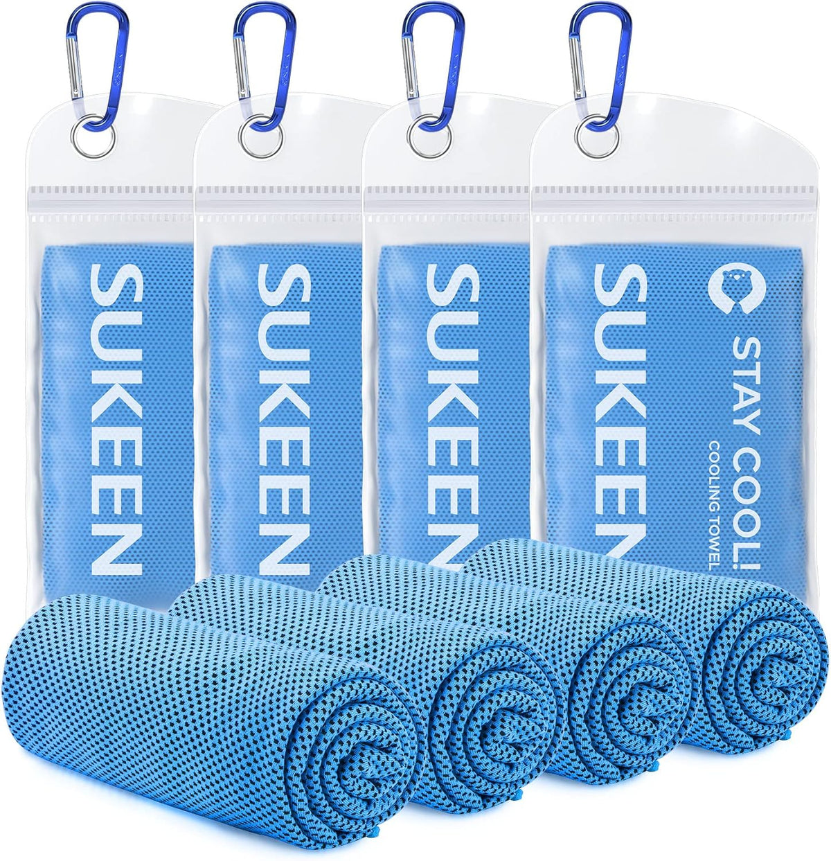 4 Pack Cooling Towels (40"x12") for Neck and Face Instant Cooling