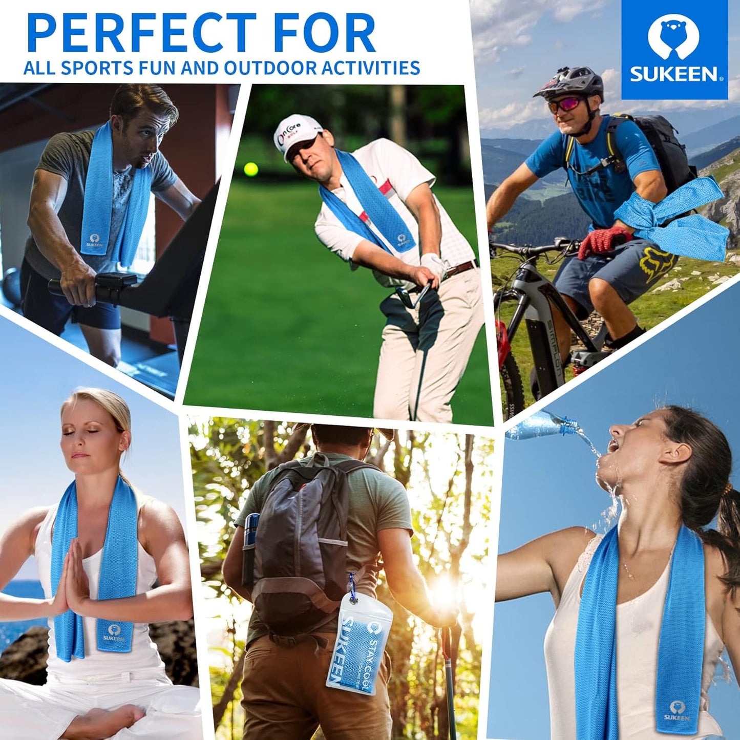 4 Pack Cooling Towels (40"x12") for Neck and Face Instant Cooling