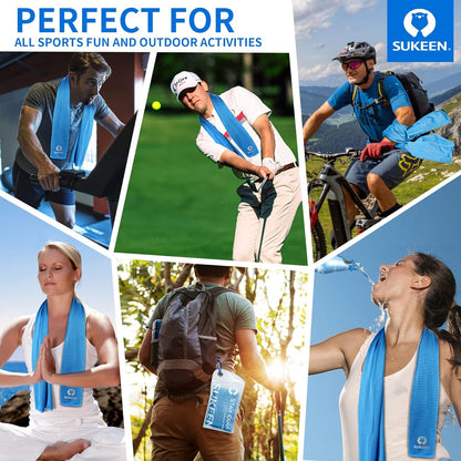 4 Pack Cooling Towels (40"x12") for Neck and Face Instant Cooling
