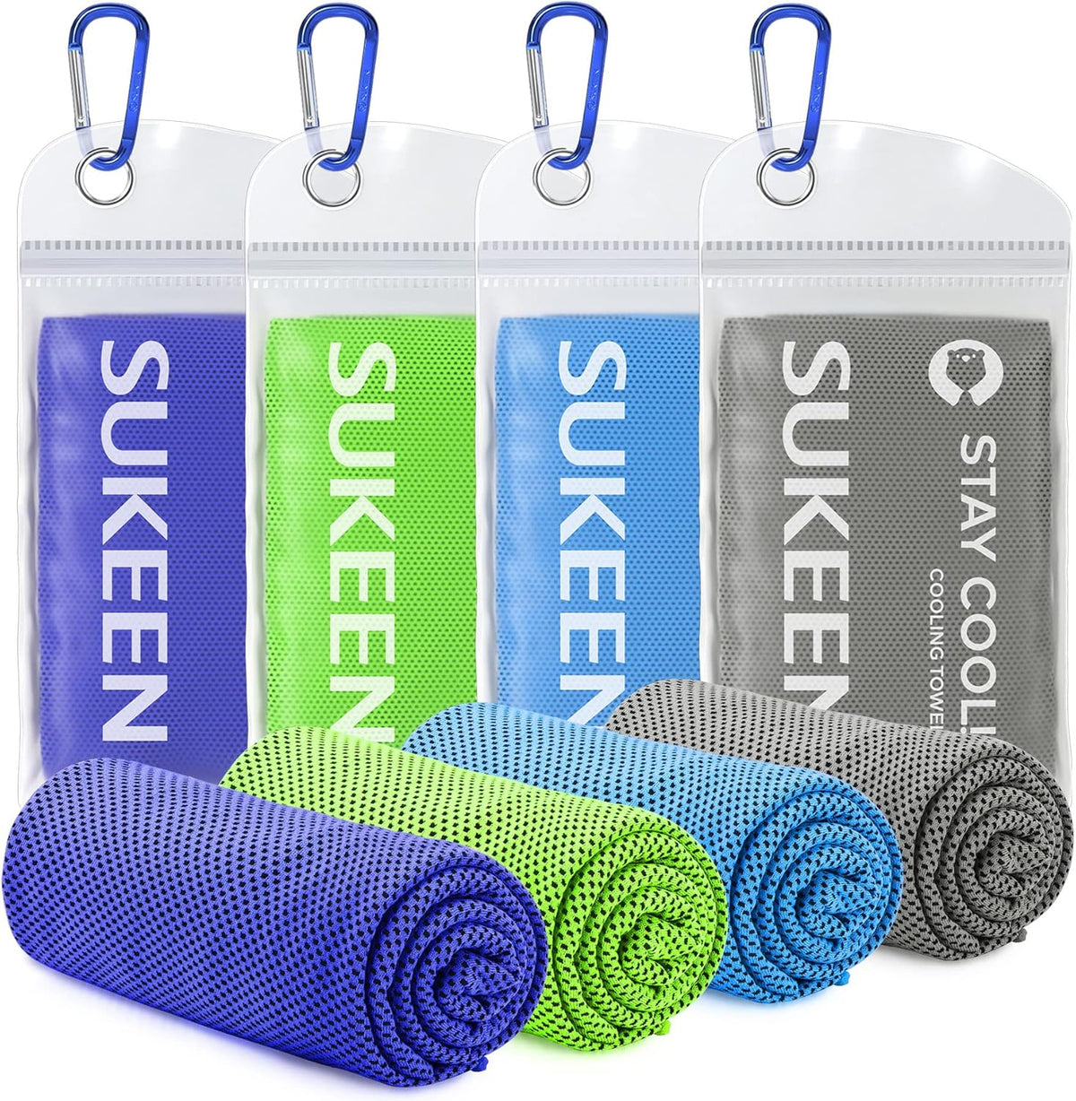 4 Pack Cooling Towels (40"x12") for Neck and Face Instant Cooling