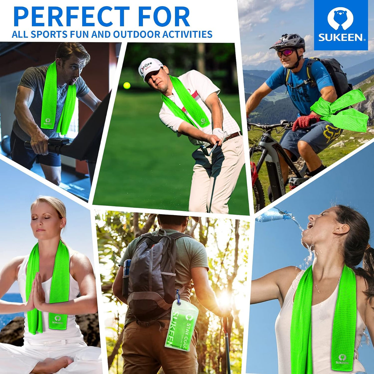 4 Pack Cooling Towels (40"x12") for Neck and Face Instant Cooling