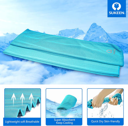 4 Pack Cooling Towels (40"x12") for Neck and Face Instant Cooling