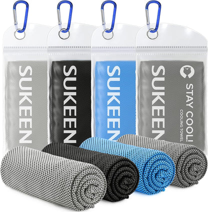 4 Pack Cooling Towels (40"x12") for Neck and Face Instant Cooling