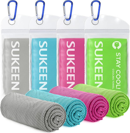 4 Pack Cooling Towels (40"x12") for Neck and Face Instant Cooling