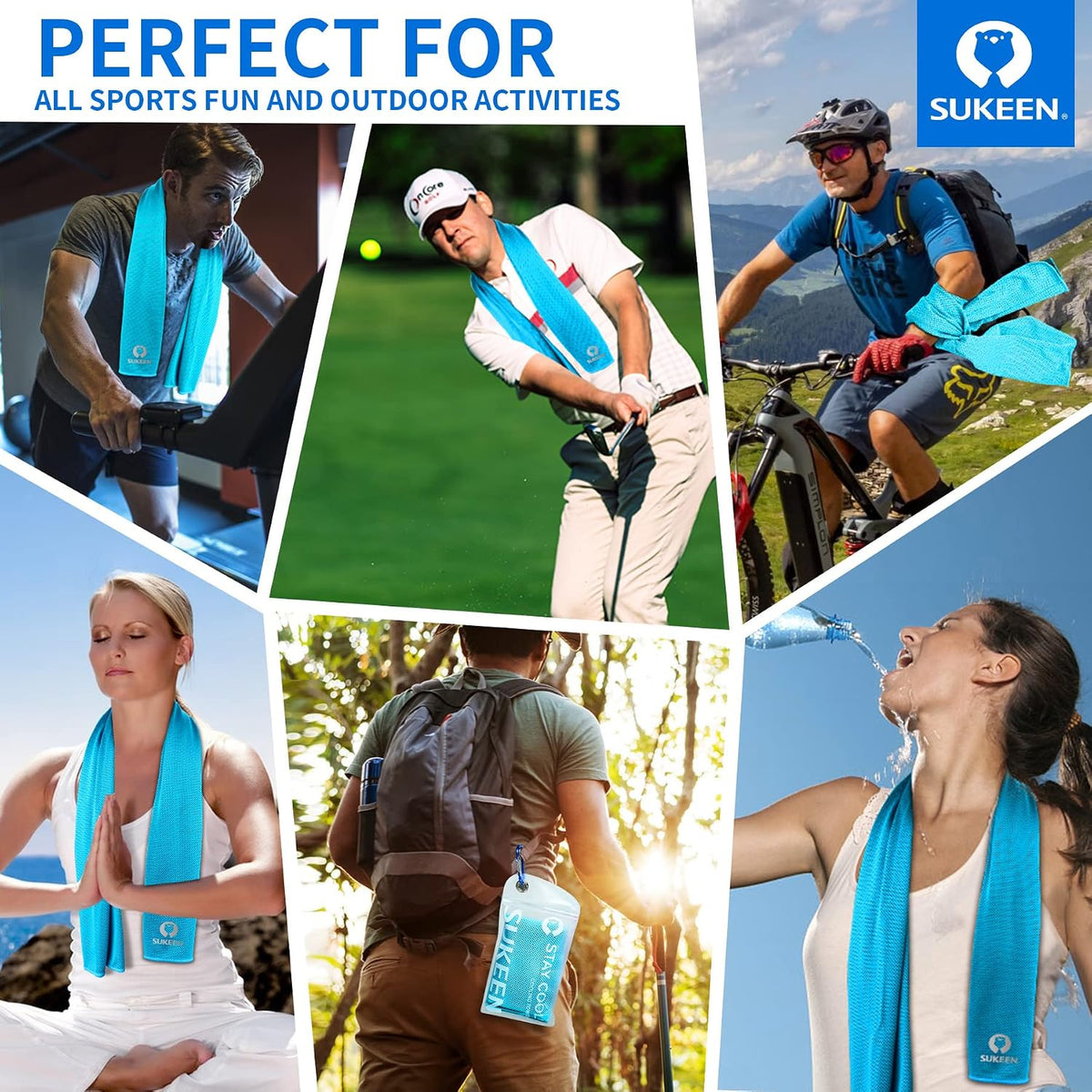 4 Pack Cooling Towels (40"x12") for Neck and Face Instant Cooling