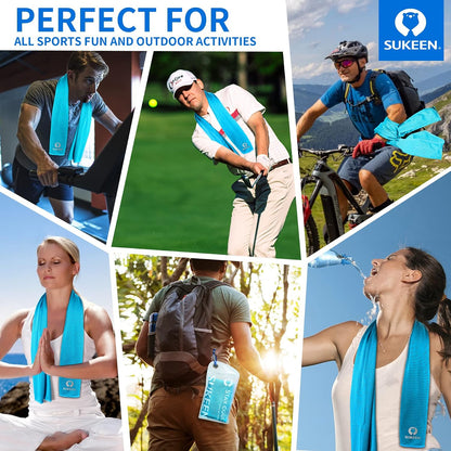 4 Pack Cooling Towels (40"x12") for Neck and Face Instant Cooling
