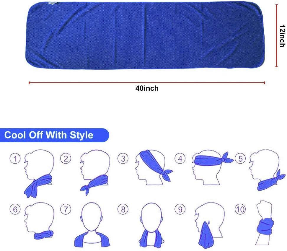 4 Pack Cooling Towels (40"x12") for Neck and Face Instant Cooling