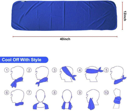 4 Pack Cooling Towels (40"x12") for Neck and Face Instant Cooling