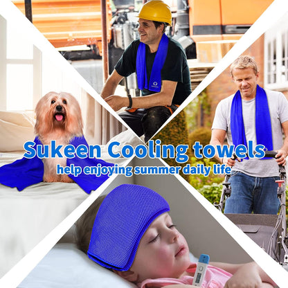 4 Pack Cooling Towels (40"x12") for Neck and Face Instant Cooling