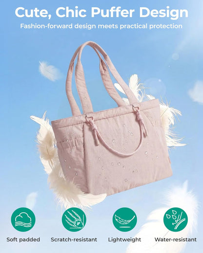 Yoga Pilates Tote Bag for Women with Knotted Handle, Gym Bag | 23L lightweight & waterproof shoulder sling bag, gym bag with yoga mat holder, for 15.6'' Laptop, ideal for work travel