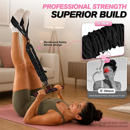 Upgraded Foot Pedal Resistance Band with Handle, Adjustable Tension Rope for Home Gym, Multifunctional Anti-Snap Exercise Equipment for Women & Men, Workout for Arms, Legs & Core/Abs Strength