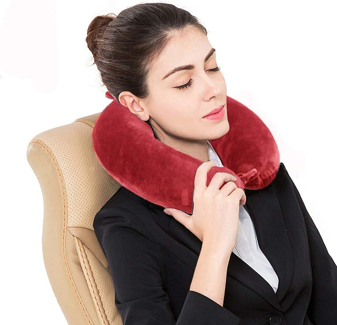 Travel Pillow 100% Pure Comfortable U Shape Memory Foam Pillows Neck and Head Support Portable Travel Neck Pillow Suitable for Planes Airplane for Traveling,Train,Self-Drivingng Car,(Grey)