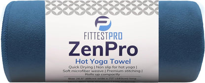 Non-Slip Hot Yoga Towel with Super-Absorbent Soft Suede Microfiber in Many Colors, for Bikram Pilates and Yoga Mats. (72.00 x 26.50) Frosted Blue