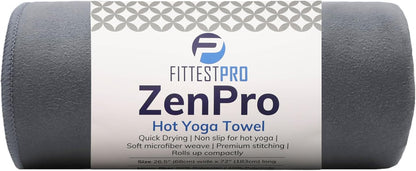 Non-Slip Hot Yoga Towel with Super-Absorbent Soft Suede Microfiber in Many Colors, for Bikram Pilates and Yoga Mats. (72.00 x 26.50) Frosted Blue