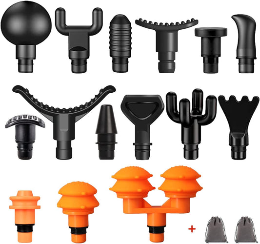 Massage Gun Attachments for Hypervolt Go, Upgraded 15 PCS Massager Heads to Meet Different Needs for Deep Tissue Muscle Massage Gun, Plug-n-Play MassageGun Accessories Easy to Use.