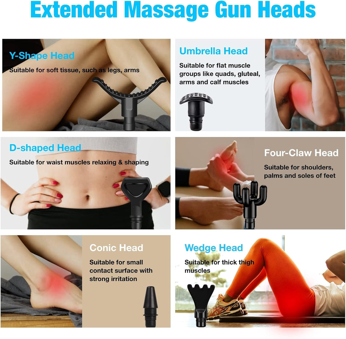 Massage Gun Attachments for Hypervolt Go, Upgraded 15 PCS Massager Heads to Meet Different Needs for Deep Tissue Muscle Massage Gun, Plug-n-Play MassageGun Accessories Easy to Use.