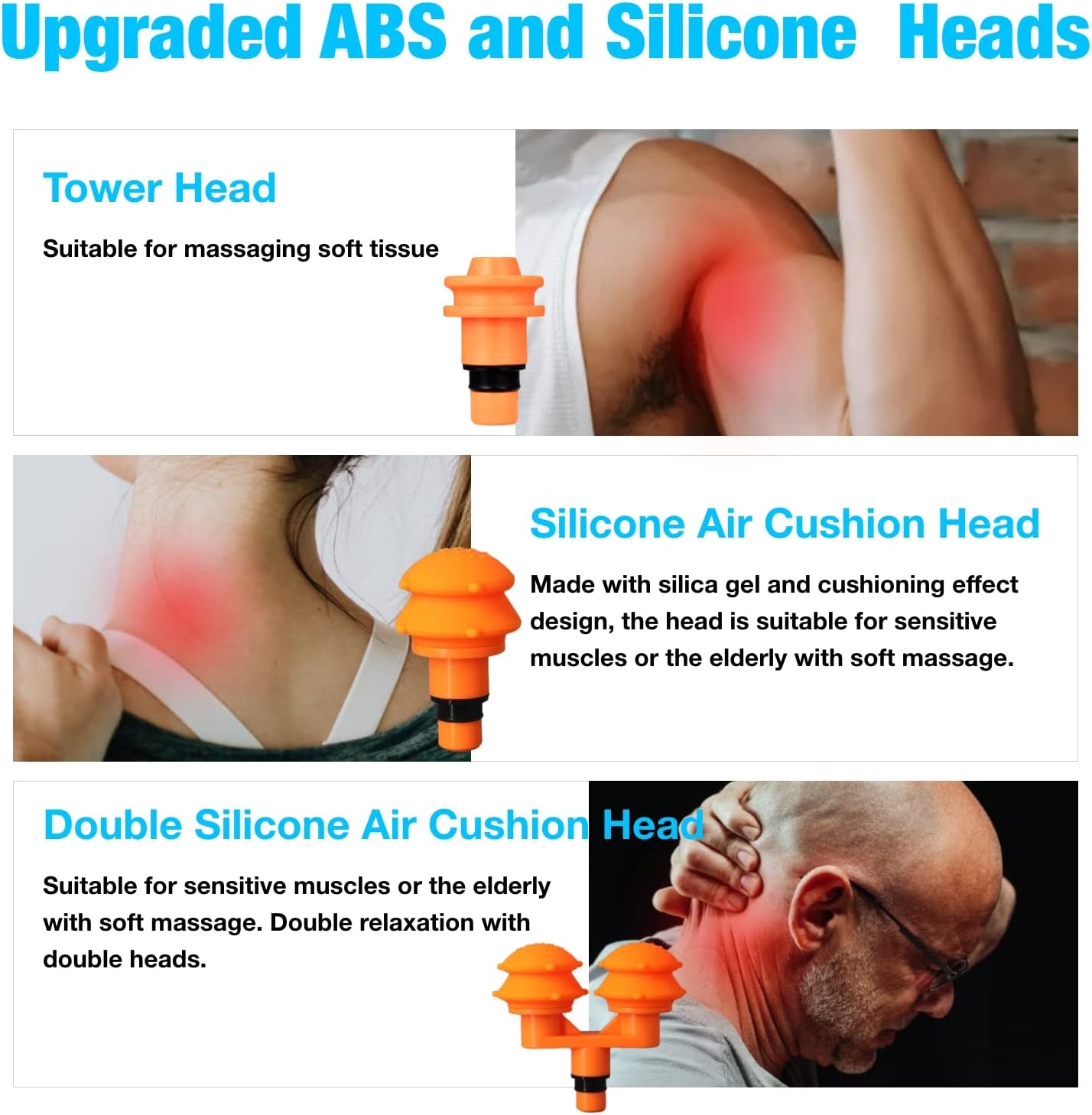 Massage Gun Attachments for Hypervolt Go, Upgraded 15 PCS Massager Heads to Meet Different Needs for Deep Tissue Muscle Massage Gun, Plug-n-Play MassageGun Accessories Easy to Use.