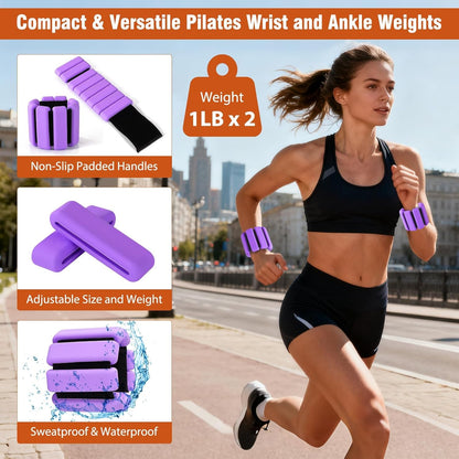Pilates Equipment Kit for Home Workout, Pilates Ring and Ball Set for Women, 14'' Magic Circle Essentials Accessories Kit, Wrist Weights, Resistance Bands, Yoga Strap, Socks, Bag