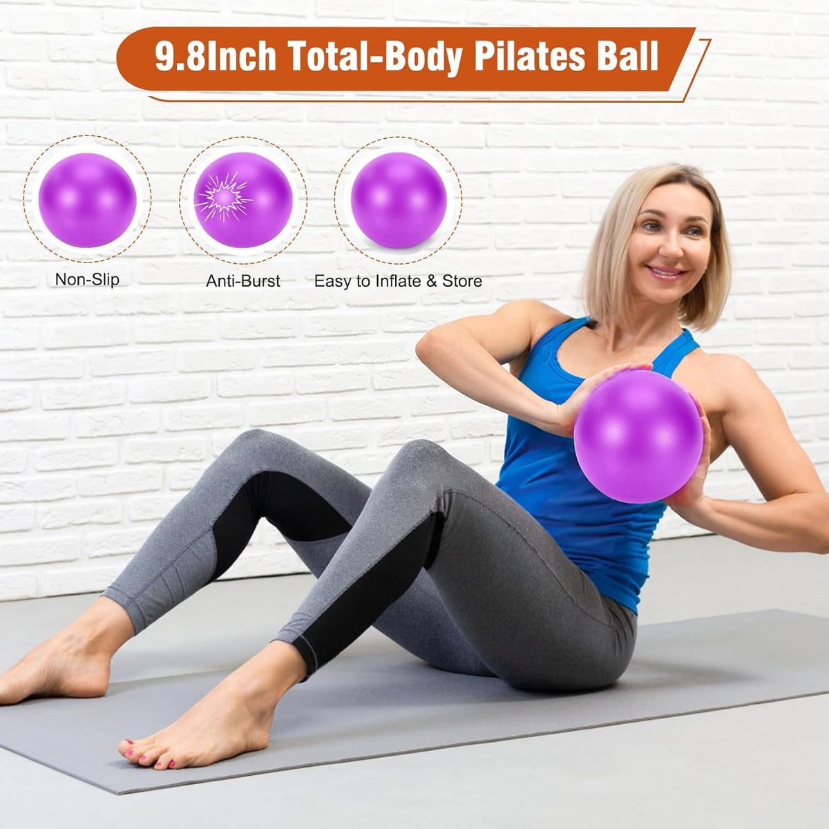 Pilates Equipment Kit for Home Workout, Pilates Ring and Ball Set for Women, 14'' Magic Circle Essentials Accessories Kit, Wrist Weights, Resistance Bands, Yoga Strap, Socks, Bag