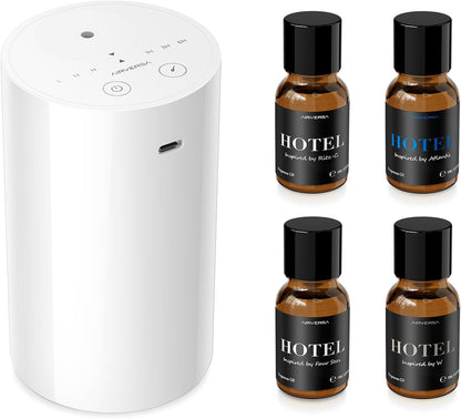 AN8 Waterless Essential Oil Diffuser Starter Kit, Black
