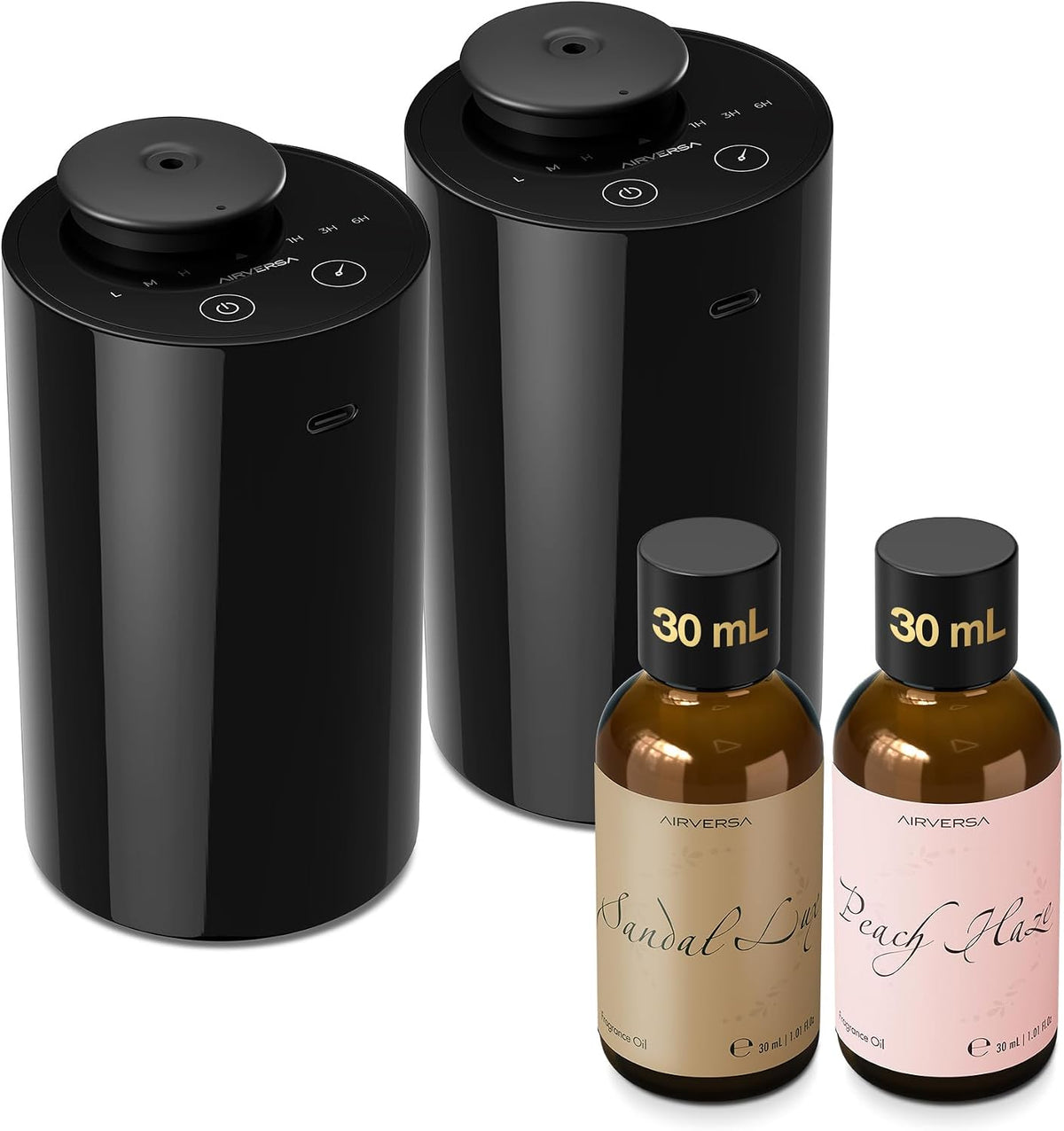 AN8 Waterless Essential Oil Diffuser Starter Kit, Black