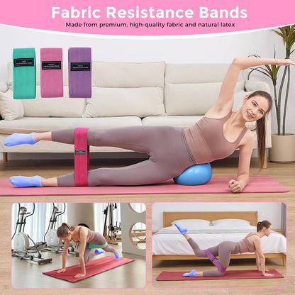 Home Pilates Kit Pilates Equipment Set for Women, Pilates Essentials Kit | Better Yoga Pilates Kit with 14.5" Pilates Ring, Ball, Resistance Bands, Ankle Weights, Dumbbells, Sliders, Yoga Strap Socks
