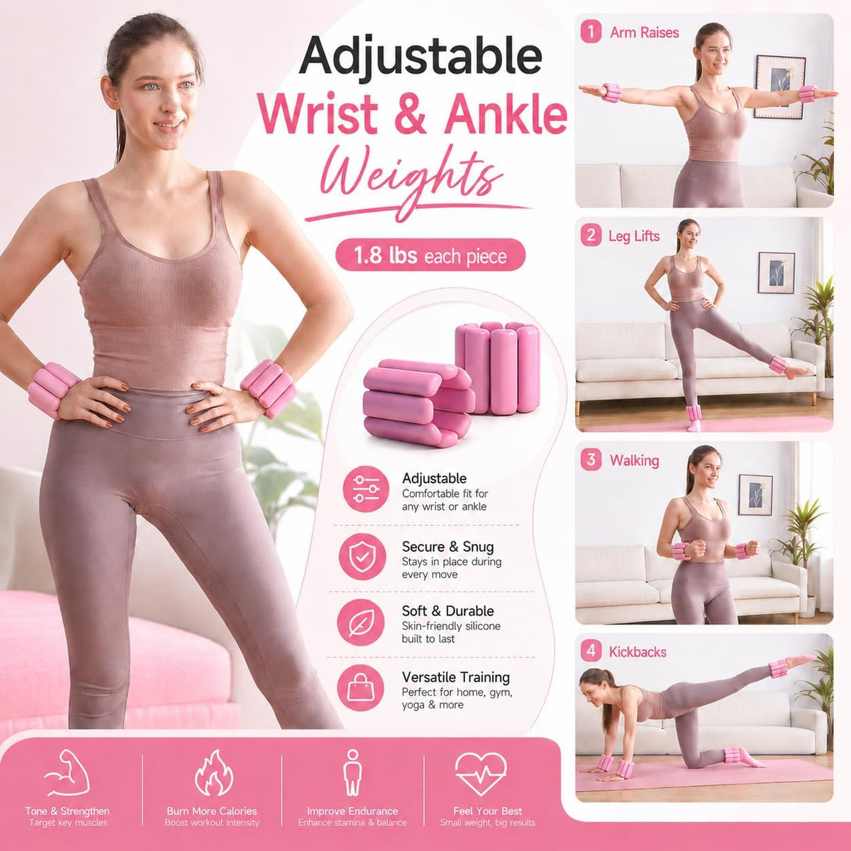Home Pilates Kit Pilates Equipment Set for Women, Pilates Essentials Kit | Better Yoga Pilates Kit with 14.5" Pilates Ring, Ball, Resistance Bands, Ankle Weights, Dumbbells, Sliders, Yoga Strap Socks