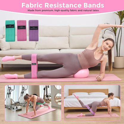 Home Pilates Kit Pilates Equipment Set for Women, Pilates Essentials Kit | Better Yoga Pilates Kit with 14.5" Pilates Ring, Ball, Resistance Bands, Ankle Weights, Dumbbells, Sliders, Yoga Strap Socks