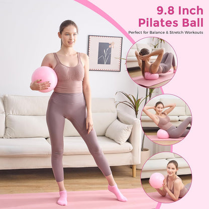 Home Pilates Kit Pilates Equipment Set for Women, Pilates Essentials Kit | Better Yoga Pilates Kit with 14.5" Pilates Ring, Ball, Resistance Bands, Ankle Weights, Dumbbells, Sliders, Yoga Strap Socks