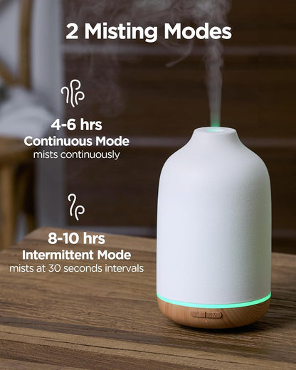150ml Ceramic Essential Oil Diffusers for Home Humifidier, White