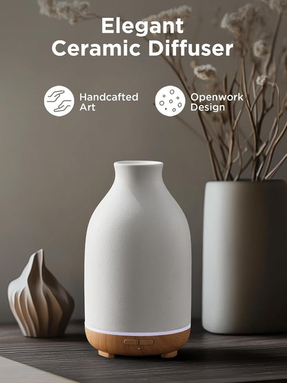 150ml Ceramic Essential Oil Diffusers for Home Humifidier, White