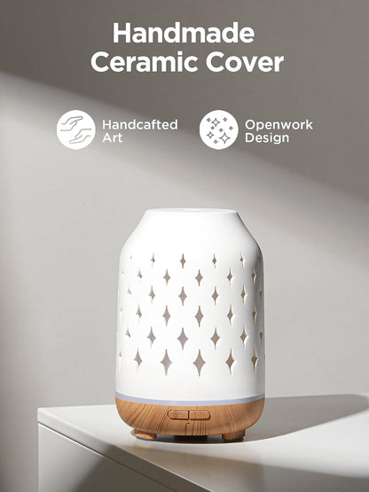 150ml Ceramic Essential Oil Diffusers for Home Humifidier, White