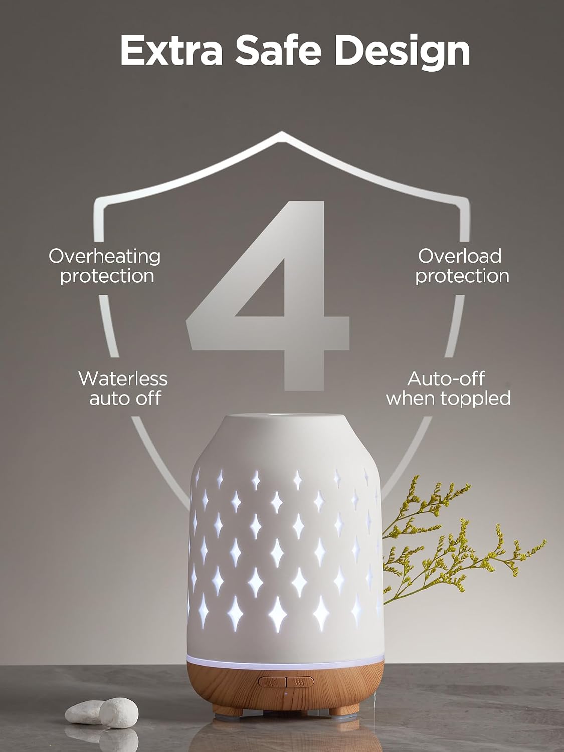 150ml Ceramic Essential Oil Diffusers for Home Humifidier, White