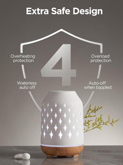 150ml Ceramic Essential Oil Diffusers for Home Humifidier, White