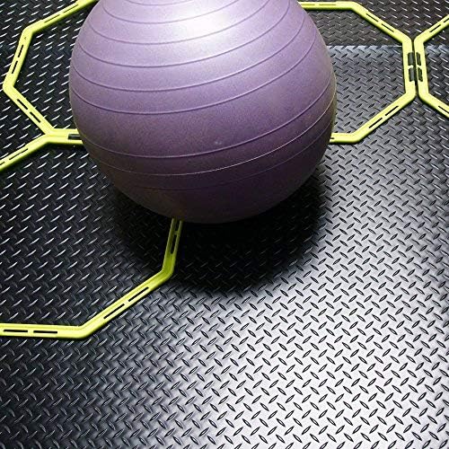 Diamond-Plate Rubber Flooring Roll - 3 mm x 4 ft x 2 ft Roll - Black