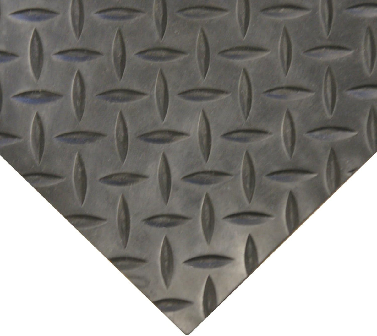 Diamond-Plate Rubber Flooring Roll - 3 mm x 4 ft x 2 ft Roll - Black