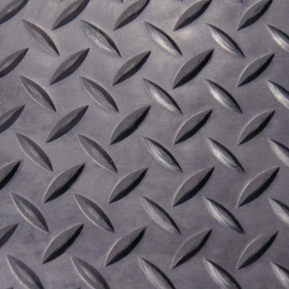Diamond-Plate Rubber Flooring Roll - 3 mm x 4 ft x 2 ft Roll - Black