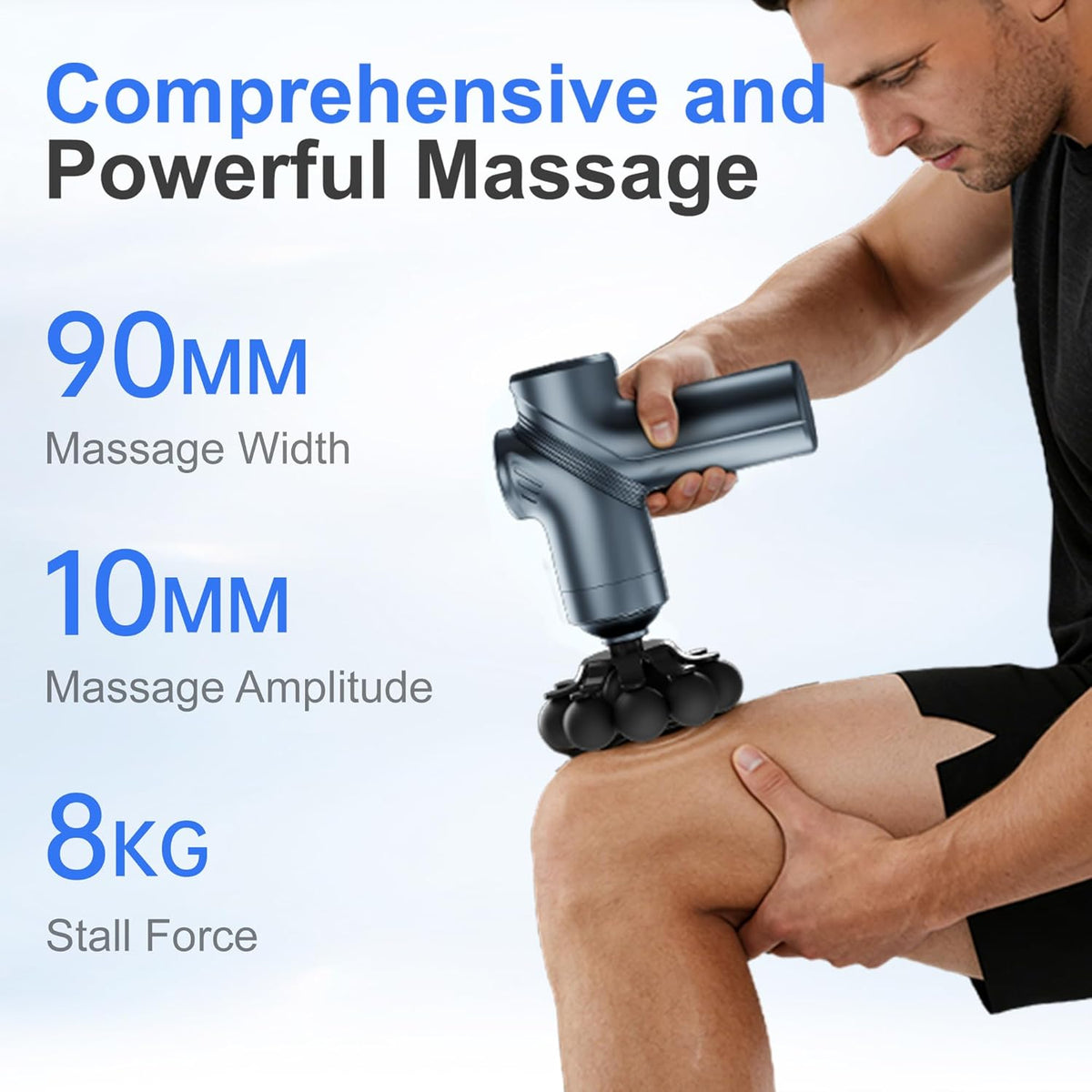 Massage Gun Deep Tissue Mini Muscle Back Massager for Pain Relief | Silent Mini Muscle Massager with 9 Massages Heads Birthday Gifts for Men Women Dad Him (Blue)