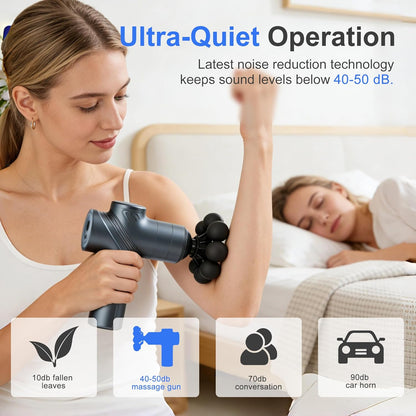 Massage Gun Deep Tissue Mini Muscle Back Massager for Pain Relief | Silent Mini Muscle Massager with 9 Massages Heads Birthday Gifts for Men Women Dad Him (Blue)