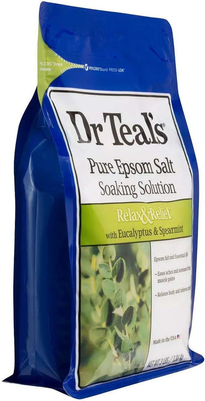 Epsom Salt 12 lb Bath Time Value Pack - 6 lb Lavender, 6 lb Eucalyptus Spearmint - Bath Time Epsom Soaking Salts