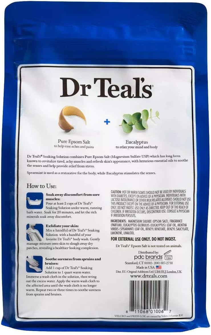 Epsom Salt 12 lb Bath Time Value Pack - 6 lb Lavender, 6 lb Eucalyptus Spearmint - Bath Time Epsom Soaking Salts