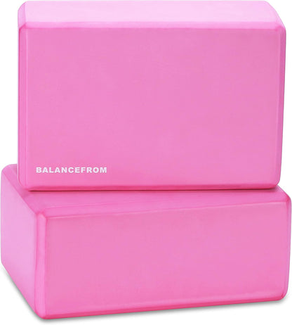 GoYoga, Set of 2 High Density Yoga Blocks, 9"x6"x4" Each
