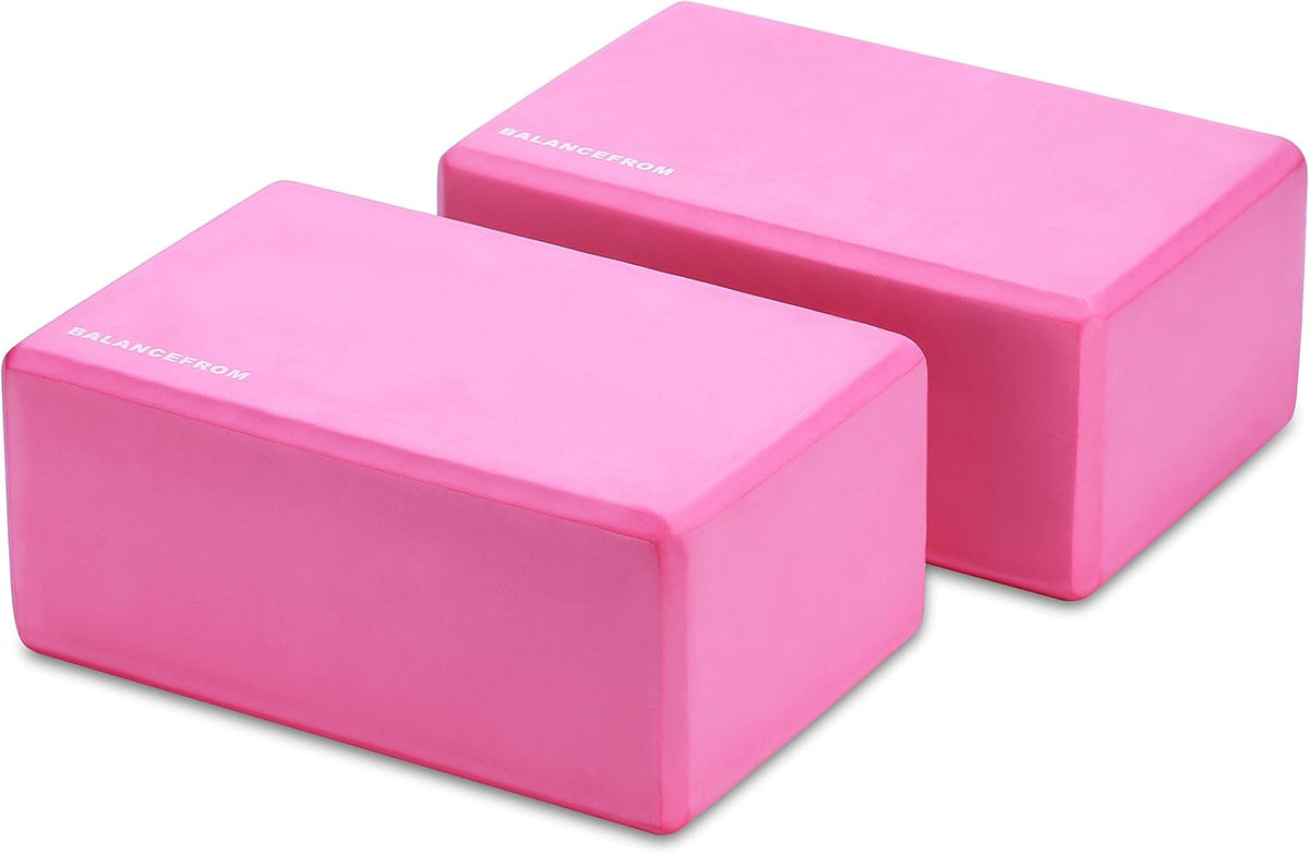 GoYoga, Set of 2 High Density Yoga Blocks, 9"x6"x4" Each