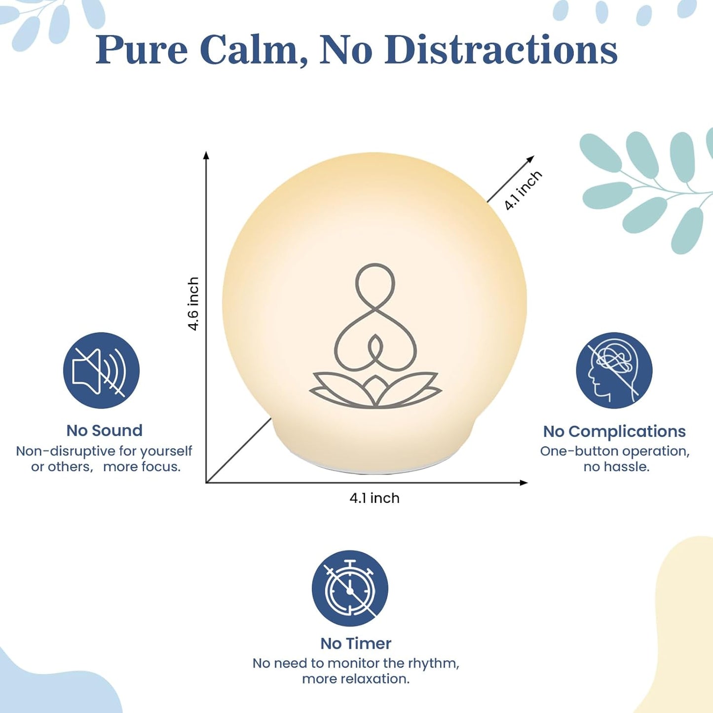 Guided Meditation Light – Meditation Aid with Rhythmic Glow for Focus, Mindfulness Tool for Calm Down Corner, Quiet Rooms, Home or Office Use