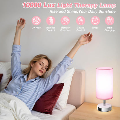 Dicoool Light Therapy Lamp 10000 Lux - Full Spectrum Sunlight Lamp, Happy Light for Seasonal Mood Boost - CRI 96+ Sun Lamp for Windowless Office, Reading, Shift Workers - Remote & Timer