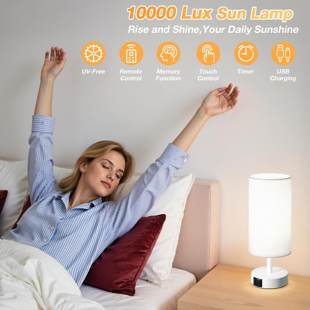 Dicoool Light Therapy Lamp 10000 Lux - Full Spectrum Sunlight Lamp, Happy Light for Seasonal Mood Boost - CRI 96+ Sun Lamp for Windowless Office, Reading, Shift Workers - Remote & Timer