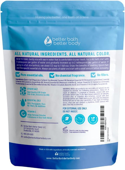 Sitz Bath Soak 2-Lbs Sitz Salt Epsom Salt Hemorrhoid Soothing with Pure Essential Oils in BPA Free Pouch with Press-Lock Seal Made in USA