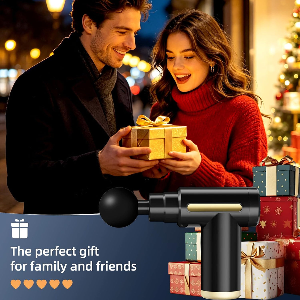 Massage Gun, Electric Massager, Suitable for Whole Body to Relieve Fatigue, Replaceable Massage Head Impact Massager, The Best Choice for Gift Giving (Black-720)